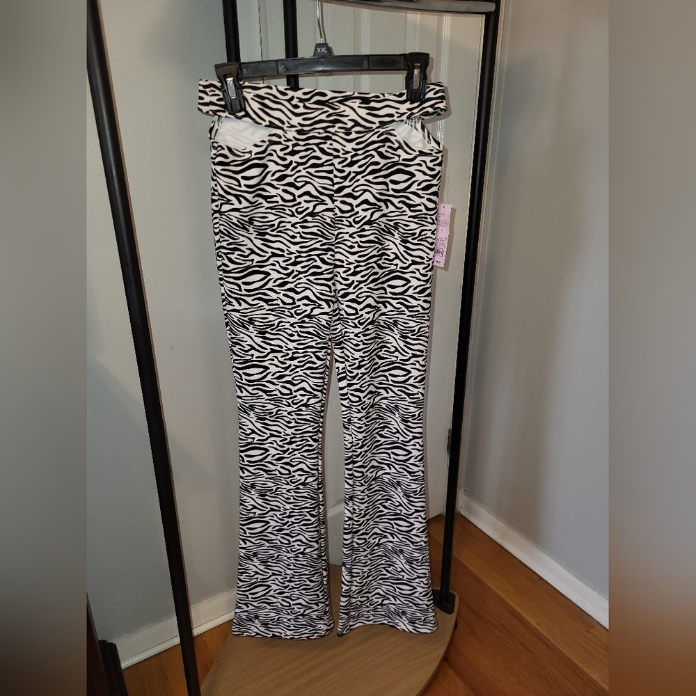 Wild Fable Black and White Zebra Print Flare Pants